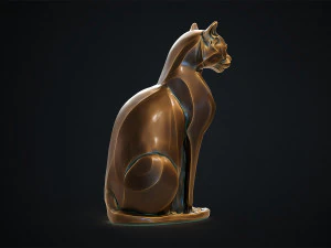 Stylized domestic Cat statuette 3d print model 3D Model