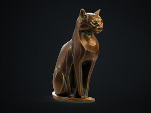 Stylized domestic Cat statuette 3d print model 3D 모델