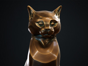 Stylized domestic Cat statuette 3d print model 3D 모델