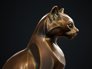 Stylized domestic Cat statuette 3d print model 3D 모델