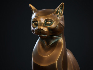 Stylized domestic Cat statuette 3d print model 3D 모델