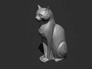 Stylized domestic Cat statuette 3d print model 3D Model