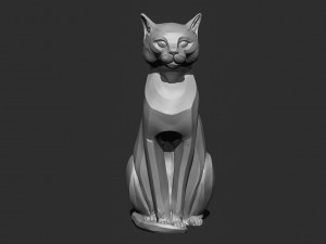 Stylized domestic Cat statuette 3d print model 3D 모델