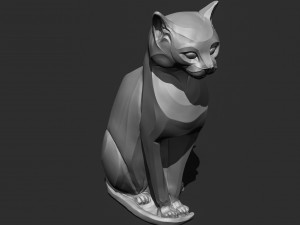 Stylized domestic Cat statuette 3d print model 3D 모델