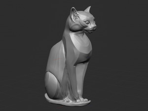 Stylized domestic Cat statuette 3d print model 3D 모델