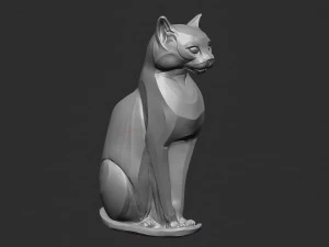 Stylized domestic Cat statuette 3d print model 3D Model