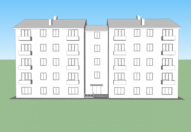simple building Model 3D .c4d .max .obj .3ds .fbx .stl .blend 