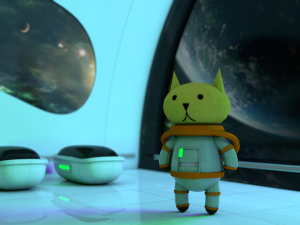 spacecat low poly 3D-printmodel