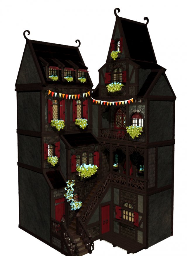 fantasy-houses 3D Модель .c4d .max .obj .3ds .fbx .stl .blend 