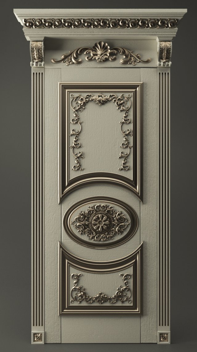 classic door 3D Model .c4d .max .obj .3ds .fbx .stl .blend