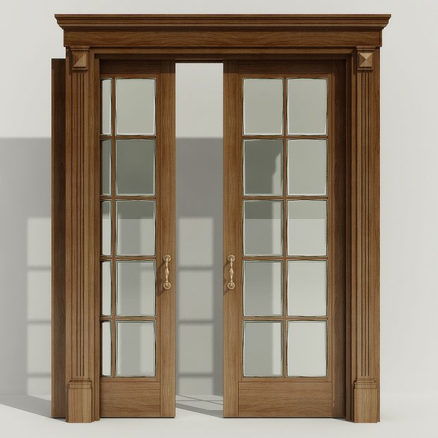 interior classic door002 3D 模型 .c4d .max .obj .3ds .fbx .stl .blend 