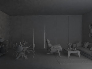 living and dinning room 3D 模型