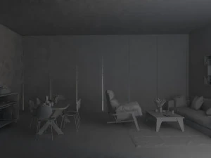 living and dinning room 3D Model