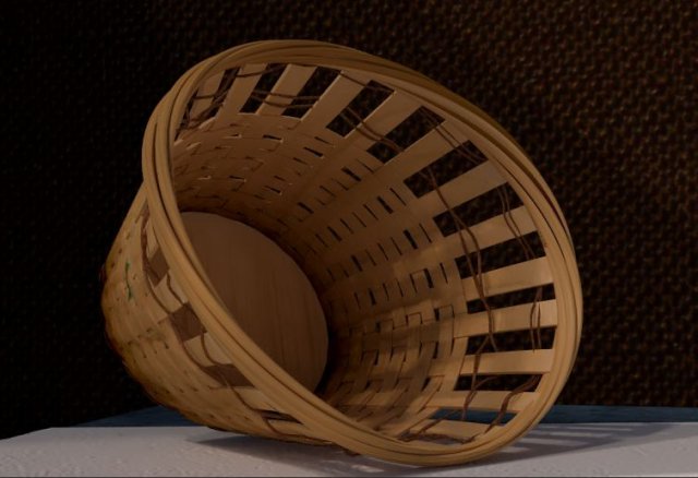 wicker basket Model 3D .c4d .max .obj .3ds .fbx .stl .blend 