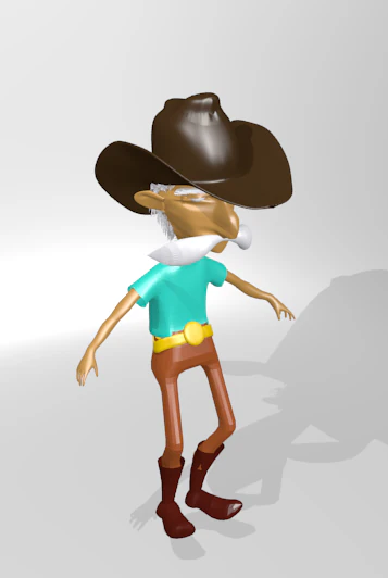 old cowboy 3D Model .c4d .max .obj .3ds .fbx .stl .blend