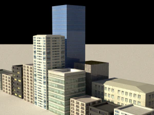 16 spielbereite Low-Poly-Geb&auml;ude 3D Modell