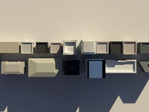16 game ready low-poly buildings 3D Model
