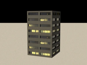 16 game ready low-poly buildings 3D Model