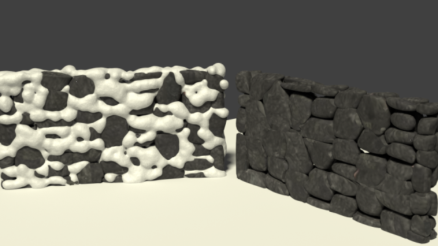 stone wall and snowy stone wall 3D Model .c4d .max .obj .3ds .fbx .stl .blend 