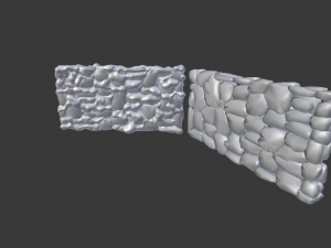 stone wall and snowy stone wall 3D Model