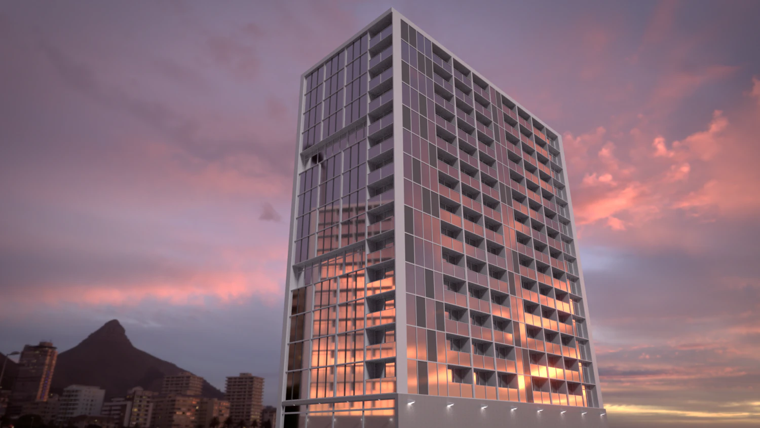 highrise building 3D Model .c4d .max .obj .3ds .fbx .stl .blend 
