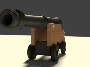 Modernized naval cannon 3D Model
