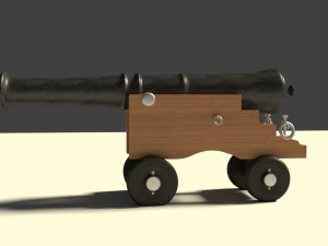 Modernized naval cannon Modello 3D
