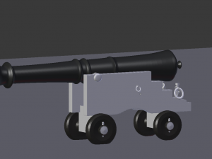 Modernized naval cannon Modello 3D