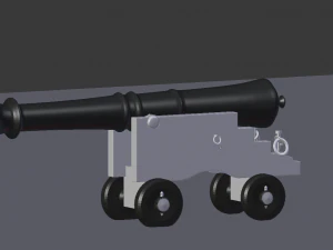 Modernized naval cannon 3D Model