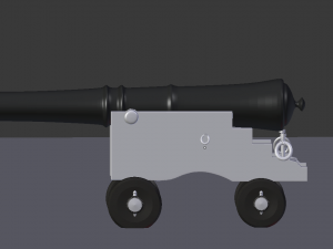 Modernized naval cannon Modello 3D