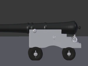 Modernized naval cannon 3D Model