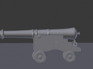 Modernized naval cannon Modello 3D