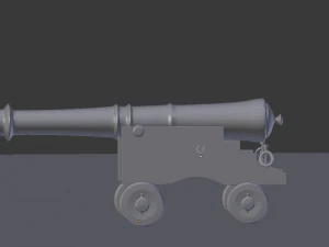 Modernized naval cannon 3D Model