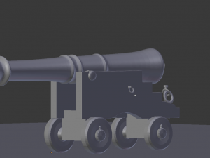 Modernized naval cannon Modello 3D