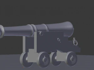 Modernized naval cannon 3D Model