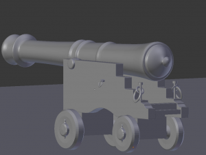 Modernized naval cannon Modello 3D