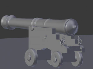 Modernized naval cannon 3D Model