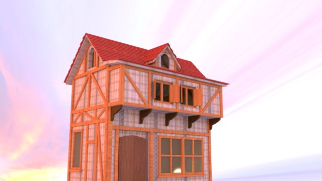 medieval house 3D Modell .c4d .max .obj .3ds .fbx .stl .blend 