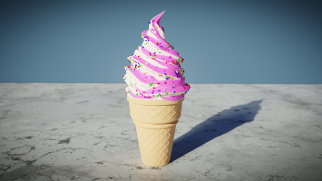 Ice cream cone 3d Updated Model 3D .c4d .max .obj .3ds .fbx .stl .blend 