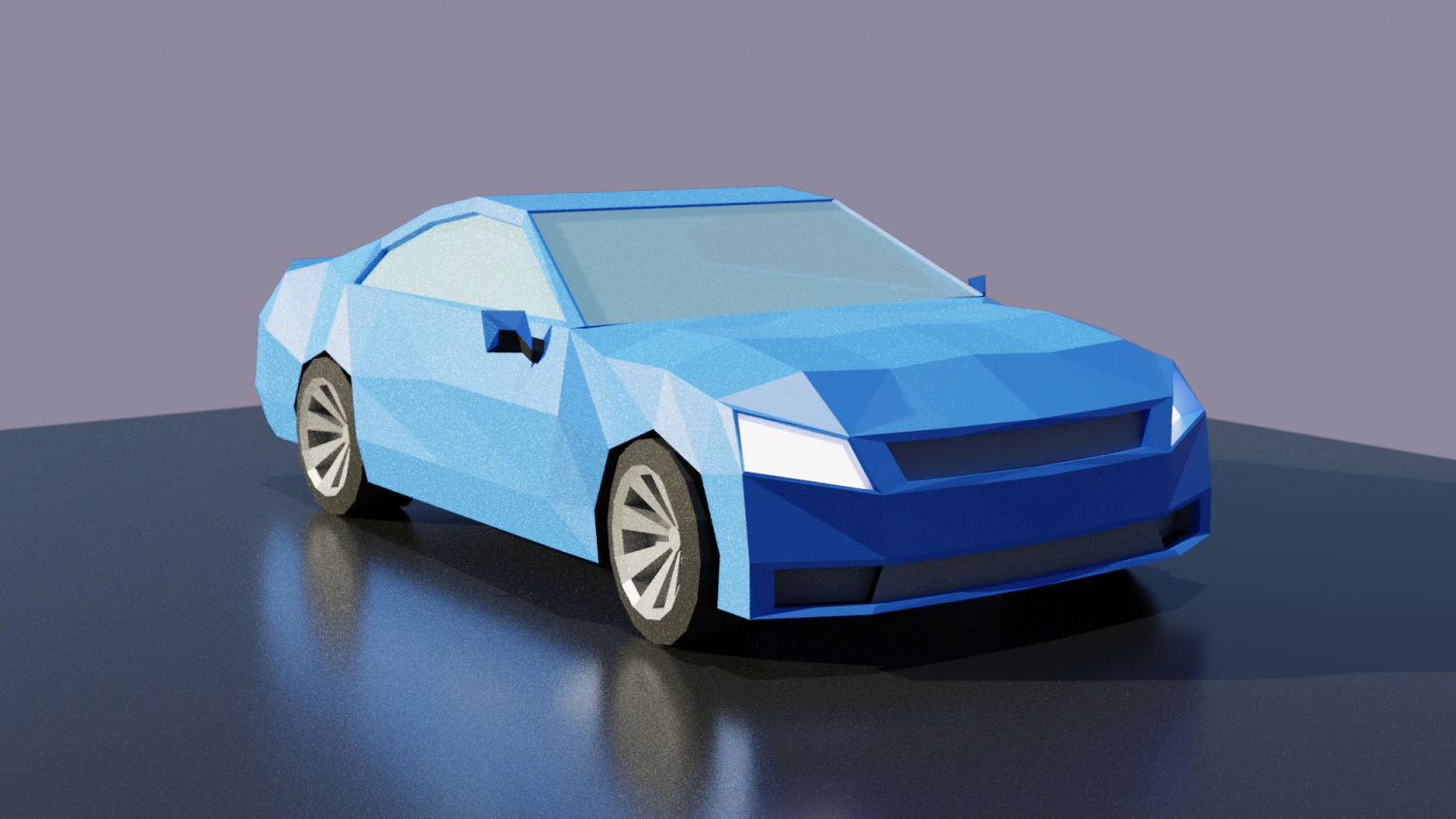 blue car 3D Model .c4d .max .obj .3ds .fbx .stl .blend 