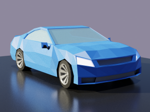 blue car 3D 模型