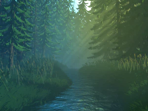 様式化された森の 3 d 3Dモデル