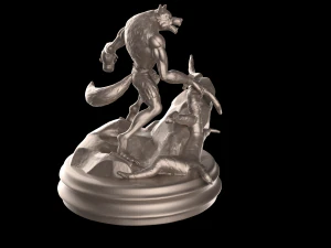 modelo de impress&atilde;o 3d de lobisomem Modelo de Impressão 3D