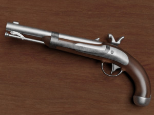 us model 1842 percussion pistol 3D Model