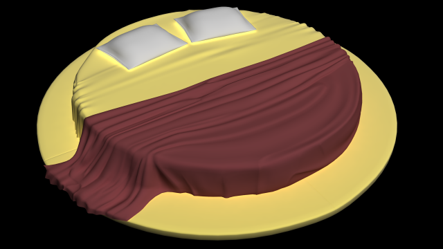 round bed 3D Model .c4d .max .obj .3ds .fbx .stl .blend 