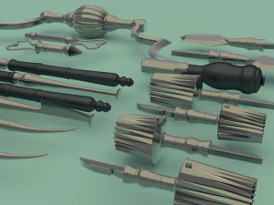 medieval instruments for trepanation 3D Model