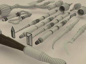 medieval instruments for trepanation 3D Model