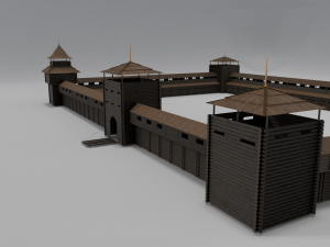 medieval wooden fort 3D Model
