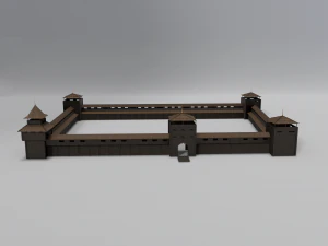 medieval wooden fort 3D Model