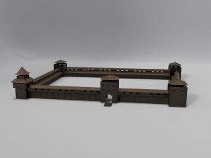 medieval wooden fort Modello 3D